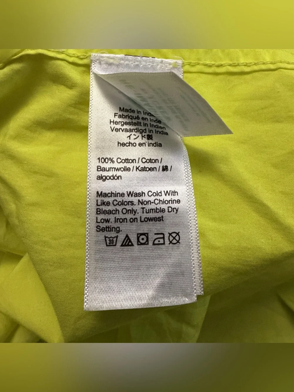 J. Crew Black Label Neon Yellow Poplin Button Up Shirt